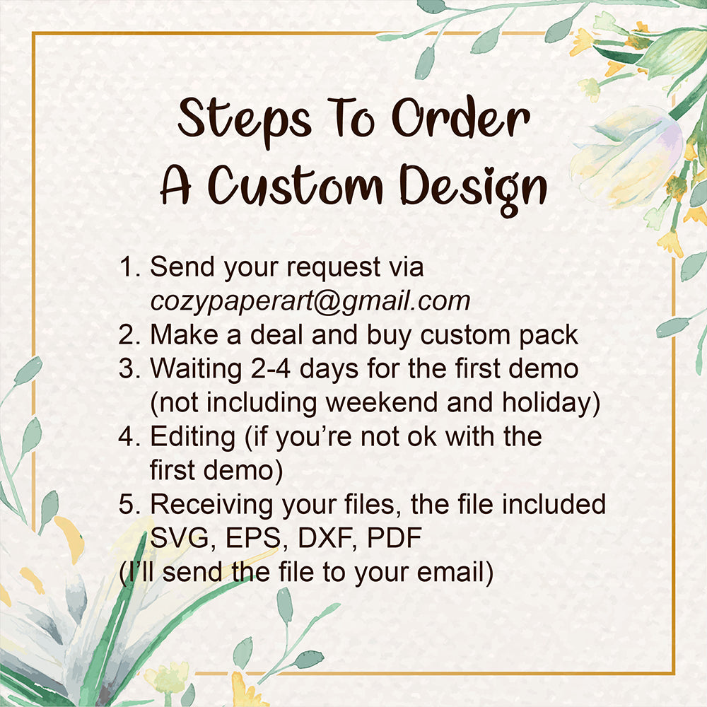 Detailed Color Custom Designs - Paper Cut Shadow Box File - CozyPaperArt